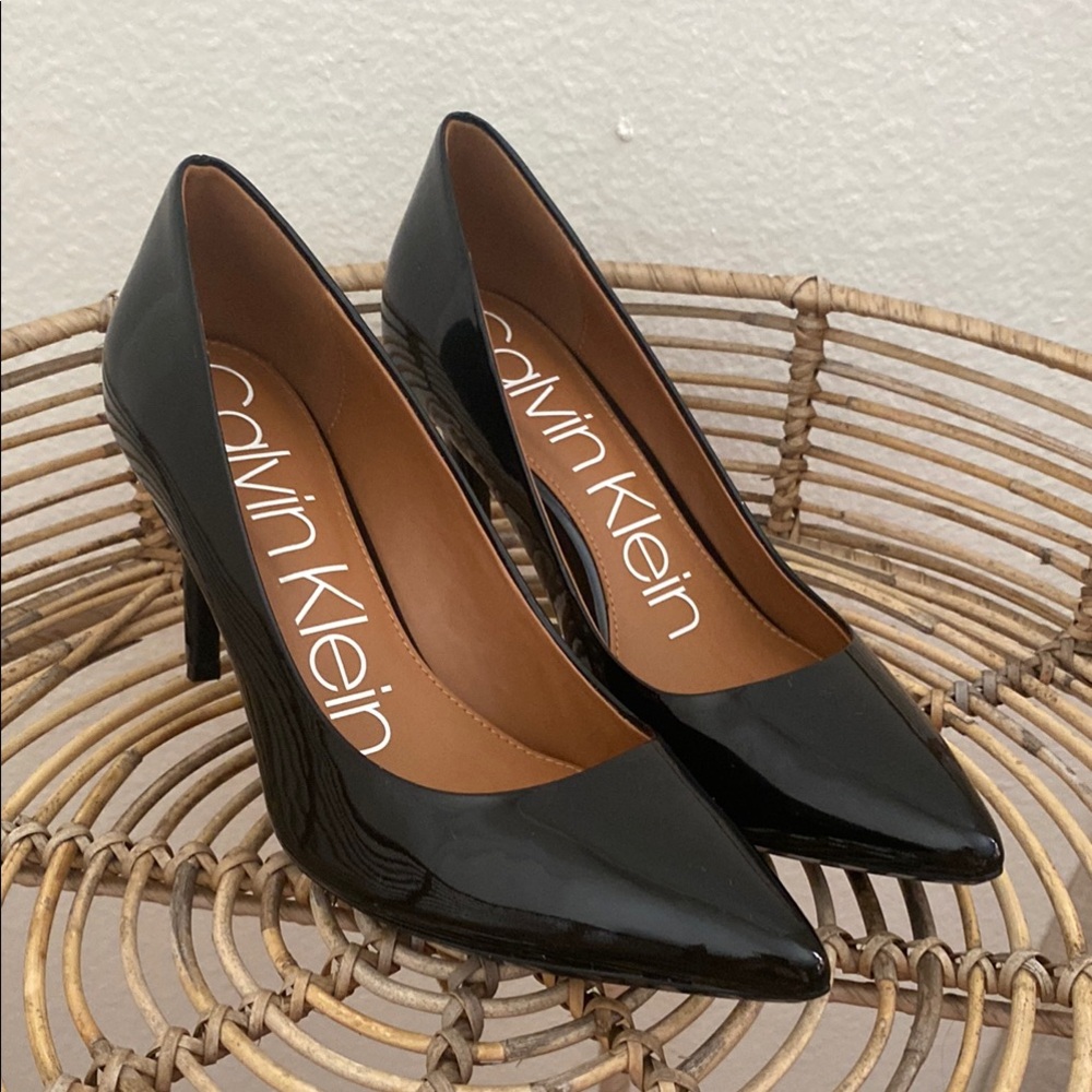 Calvin Klein Black Pointed-Toe Heels